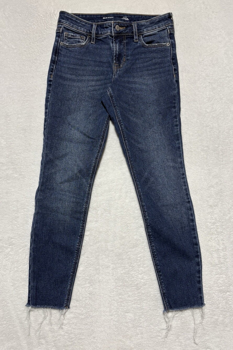 Old Navy Jeans Womens 0 Blue Rockstar Super Skinny Mid Rise Emilia Denim